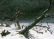 Caspar David Friedrich Winter Landscape painting